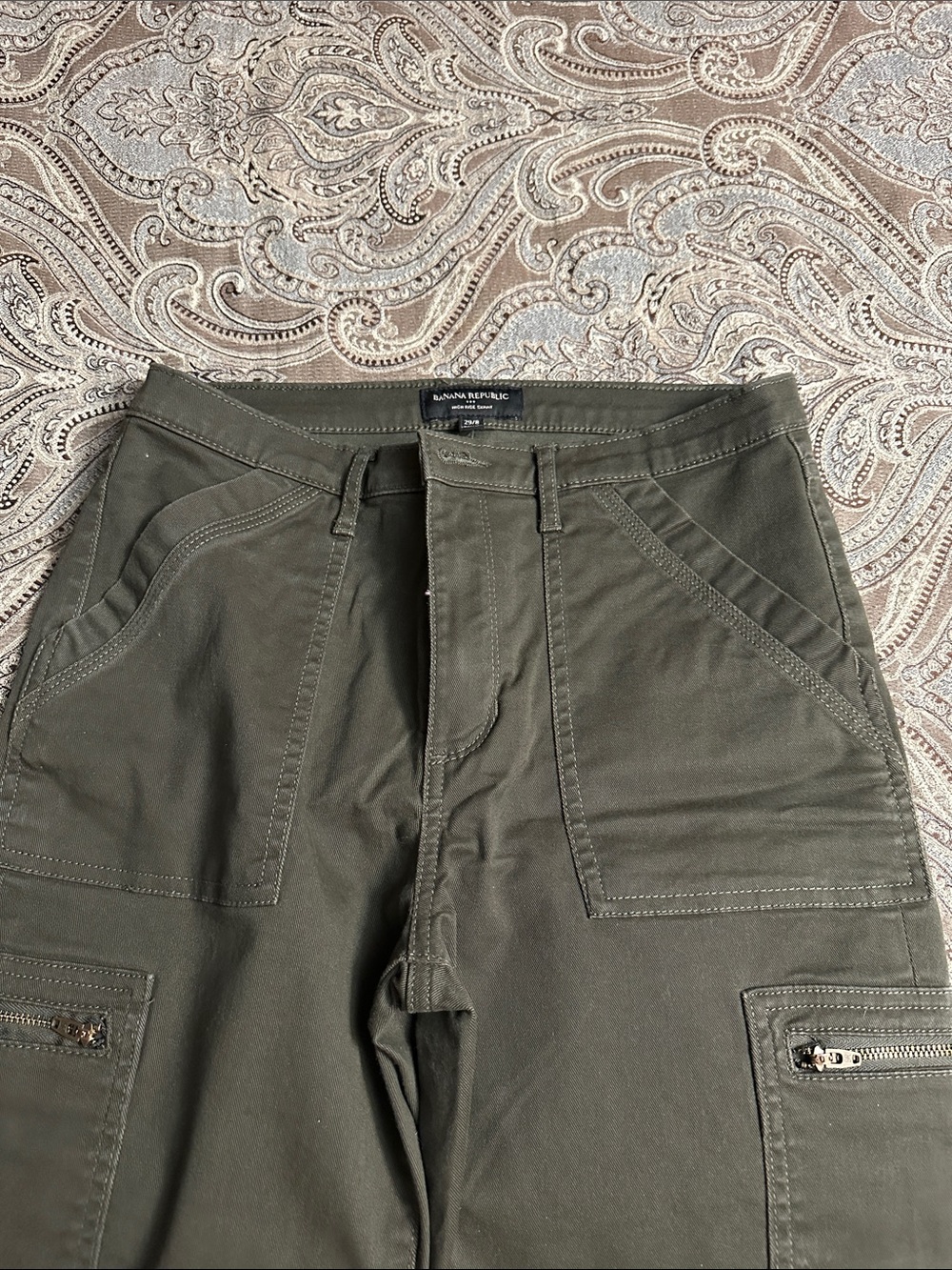 Banana Republic Olive Green Cropped Utility Pants